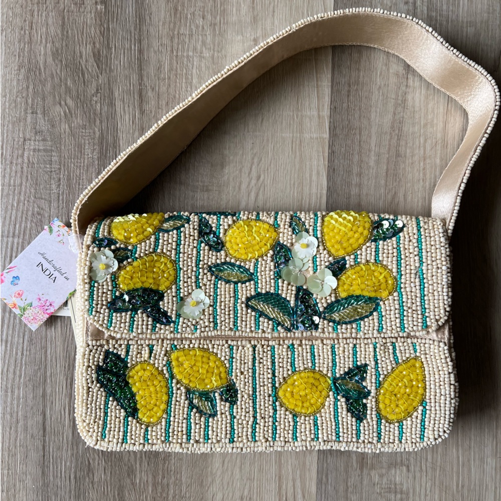 Embellished Lemon Pattern Shoulder Bag - Picture 2 of 6